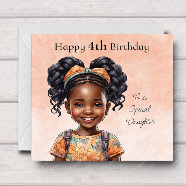 Black Girl Birthday Card L